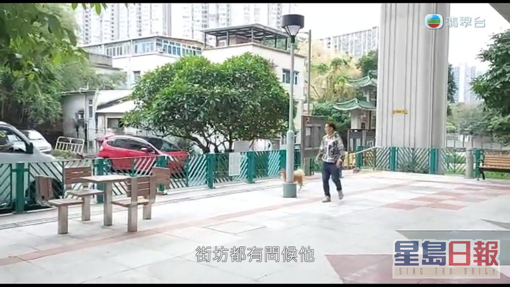 吴大强向《东张西望》提供了今日外出遛狗的影片。