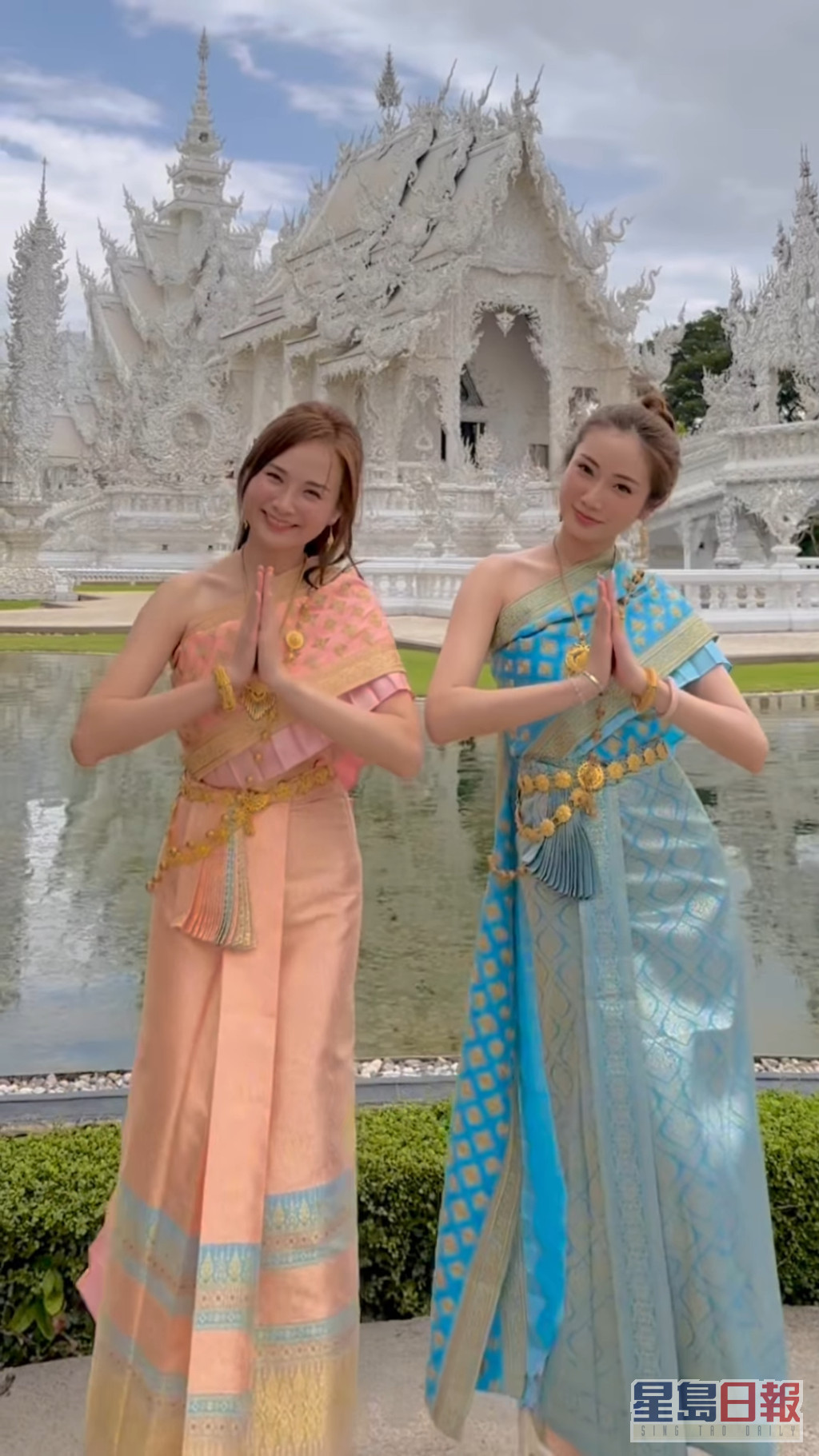 蔡嘉欣两姊妹游泰国青迈。