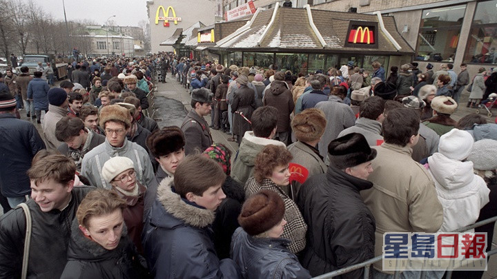 俄羅斯首間麥當勞1990年在莫斯科開幕。AP資料圖片