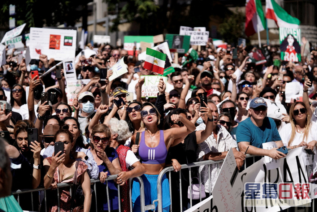 美国洛矶山亦有大批人士上街反伊朗。REUTERS