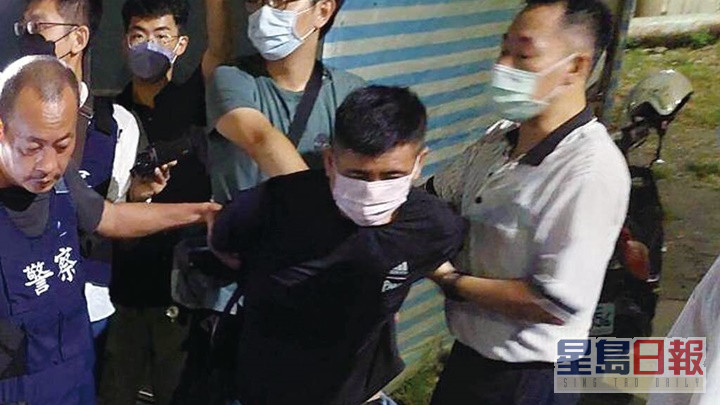 林信吾行凶后逃至新竹并遭大批警员拘捕。中时图片