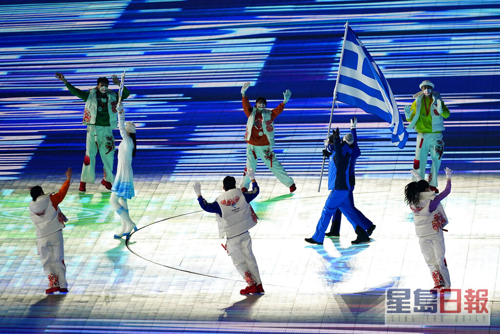 作為奧運發源地，希臘運動員首先入場。美聯社圖片