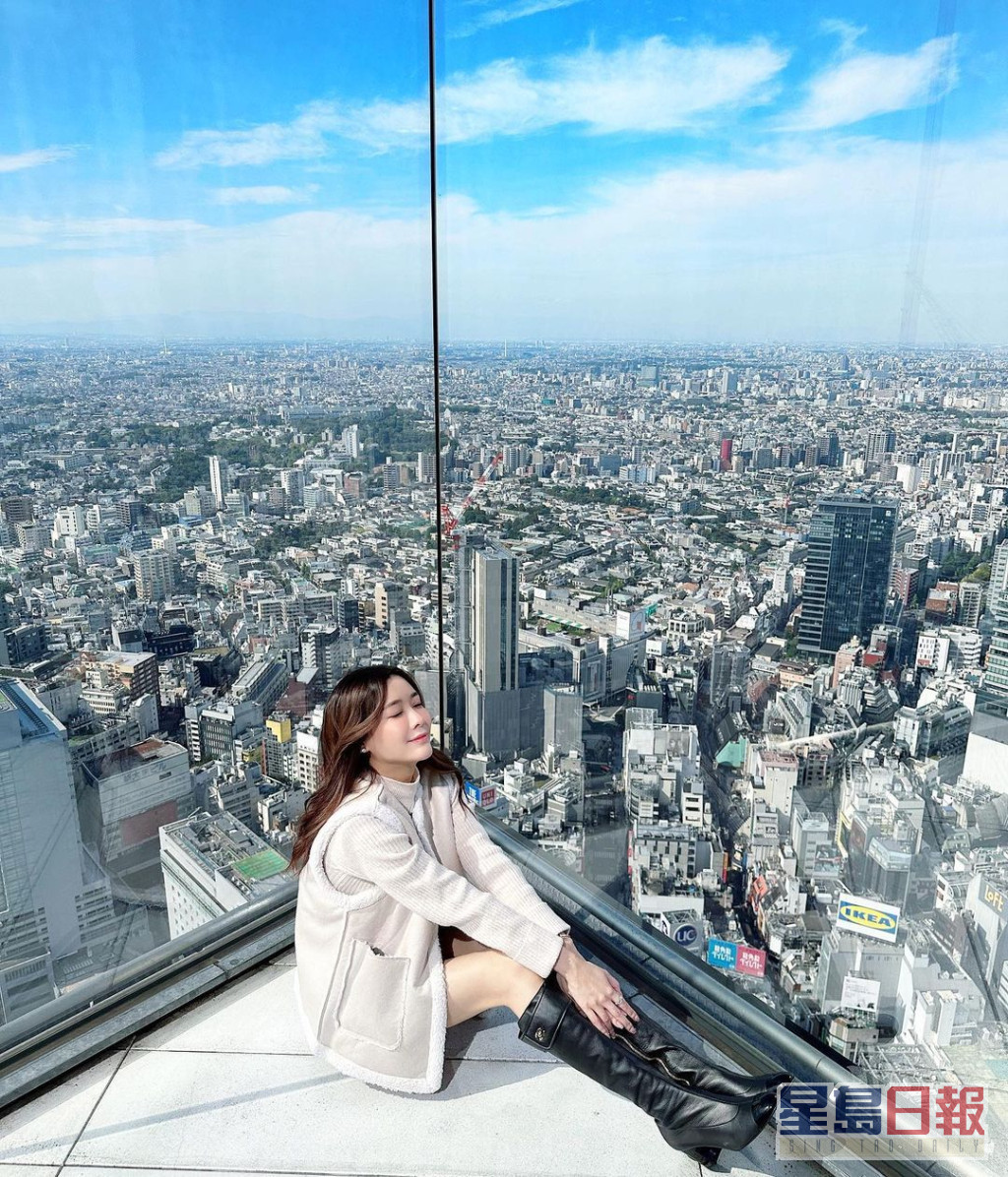 陈诗欣登上涩谷SKY睇风景。  ​