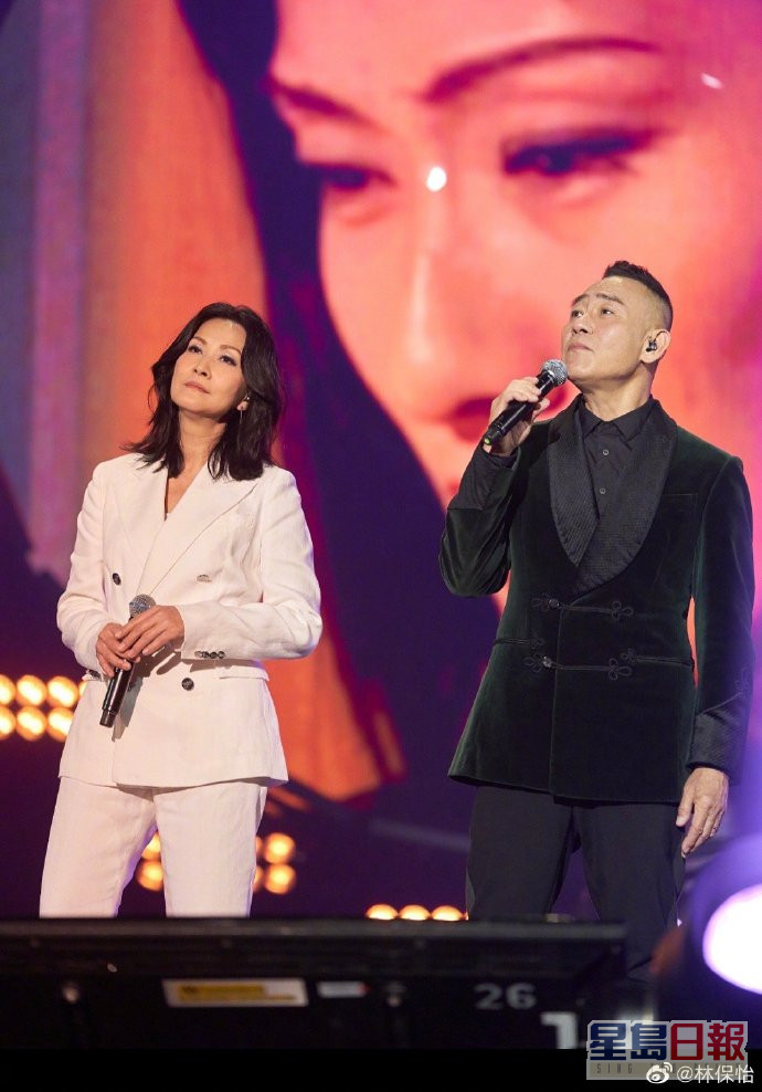 今年3月，林保怡与旧拍挡陈慧珊（左）合体，为《无限超越群星演唱会》担任演出嘉宾。