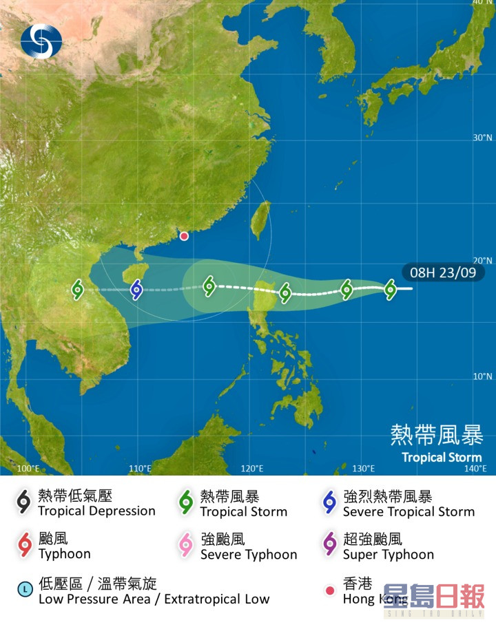 位於菲律賓以東海域的熱帶氣旋會在未來一兩日大致移向呂宋北部一帶，並在下周初至中期橫過南海中至北部，並逐漸增強。