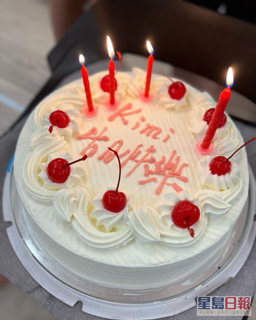 林志穎的兒子Kimi於9月慶祝生日時，蛋糕如款。