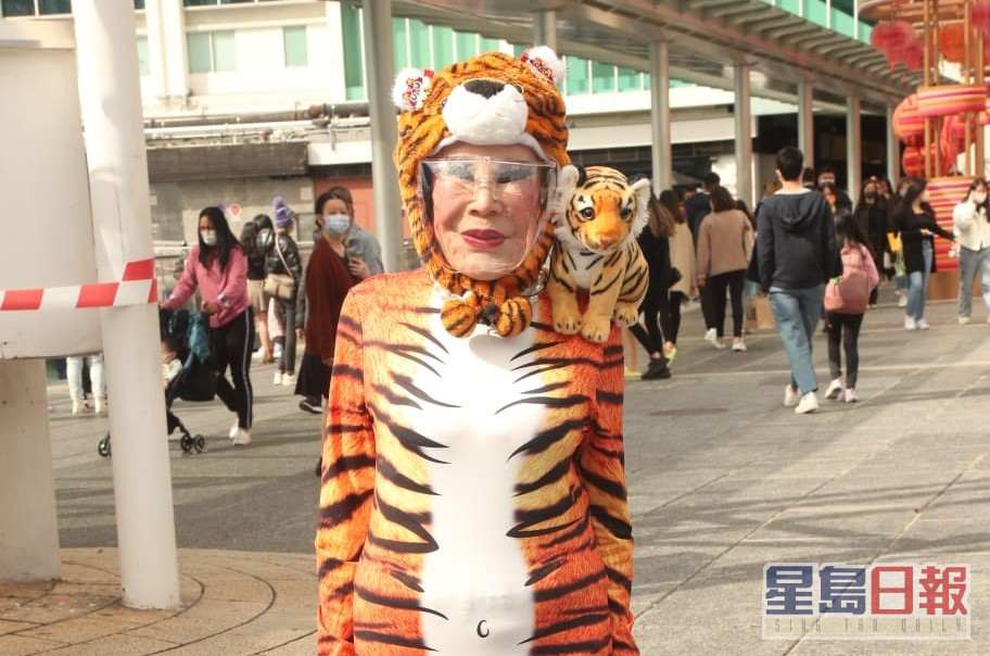 今年虎年，夏蕙姨扮老虎快闪祈福。