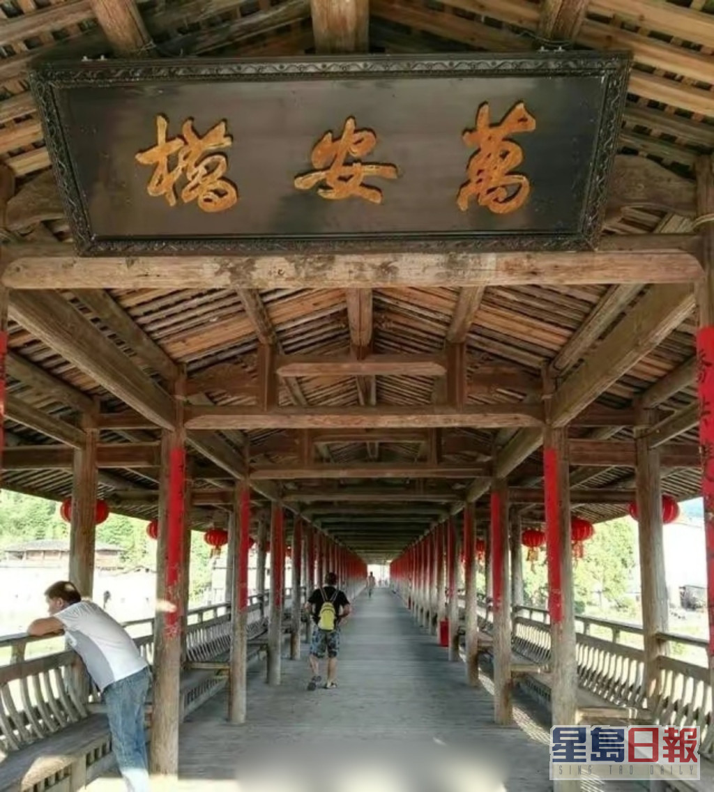 萬安橋是全國現存最長木拱式廊橋。網圖