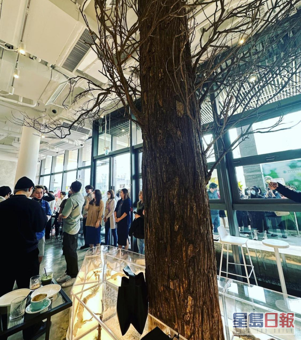 餐厅内有一棵巨型树木的装置艺术，据知是由设计师花上足足8日将800块树木逐块拼凑而成。