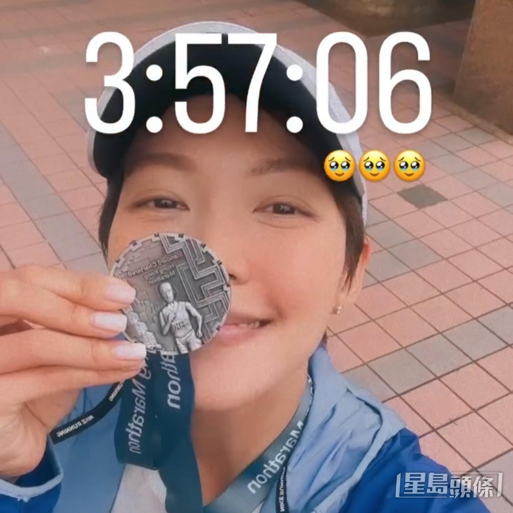【藝人全馬】第2名：梁諾妍  成績：3小時57分16秒