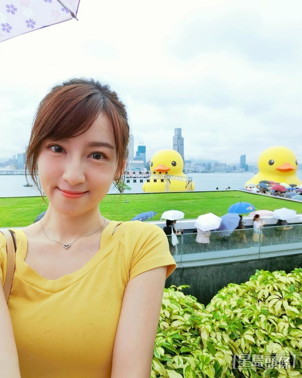 陳嘉倩睇黃鴨打卡。