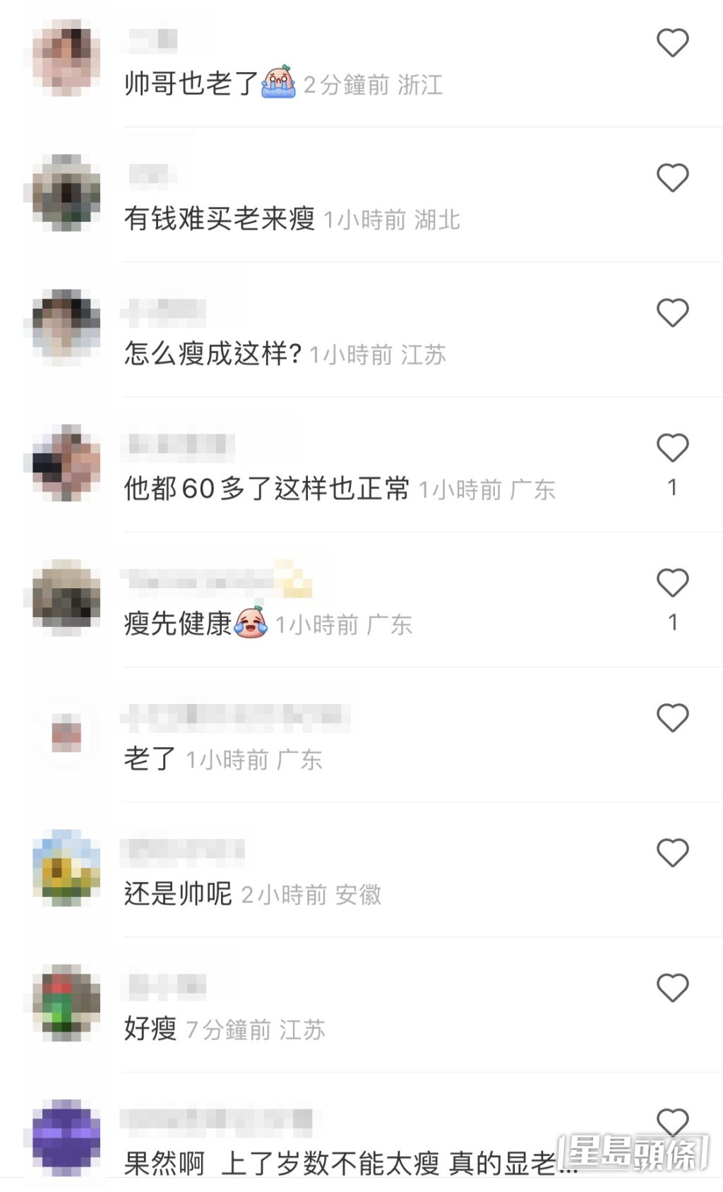 網民反應兩極，有人認為方中信已經60歲，有老態也是正常。