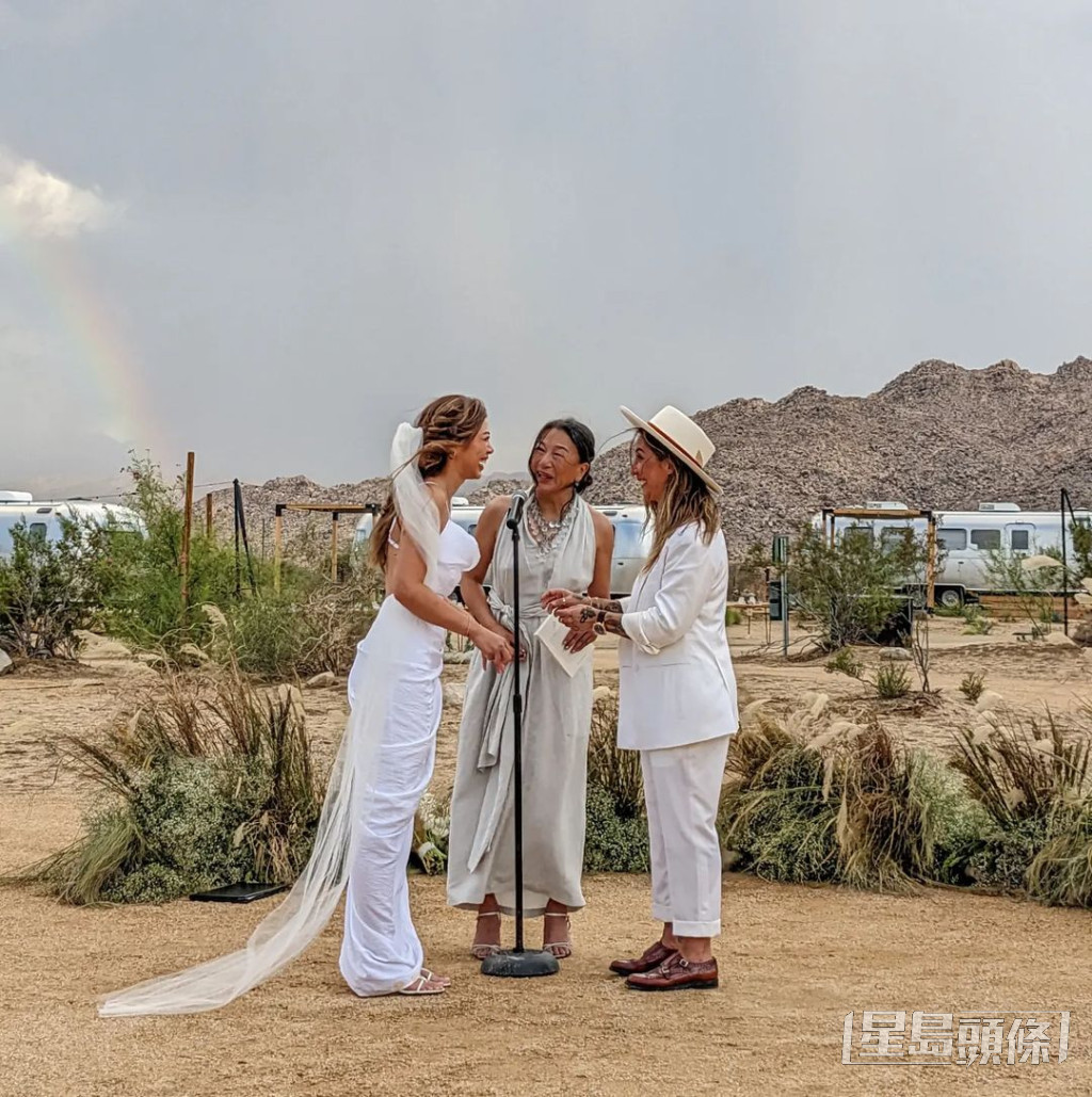 在同性婚禮上出現彩虹，意義非凡。