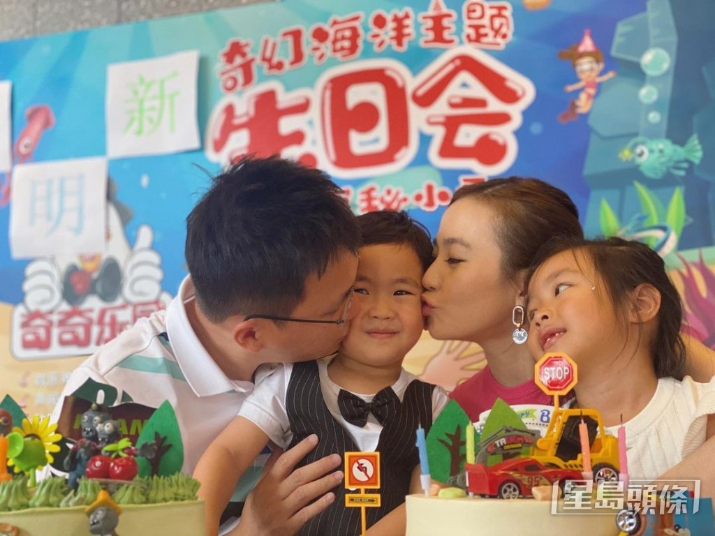李蘊婚後為圈外老公羅章冠誕下一女一子，湊夠個「好」字。