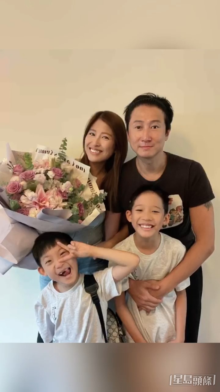 洪天明要到內地工作,周家蔚有時都會帶同兩子一齊去內地陪老公。