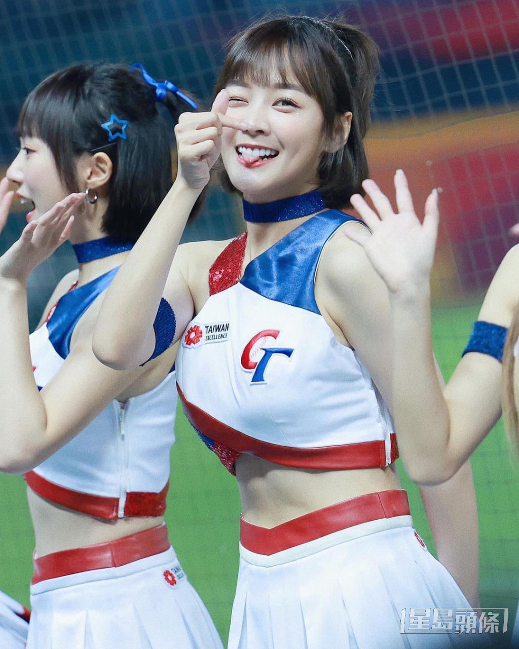 現年26歲的「籃籃」籃靖玟是樂天女孩（Rakuten Girls）現任隊長。