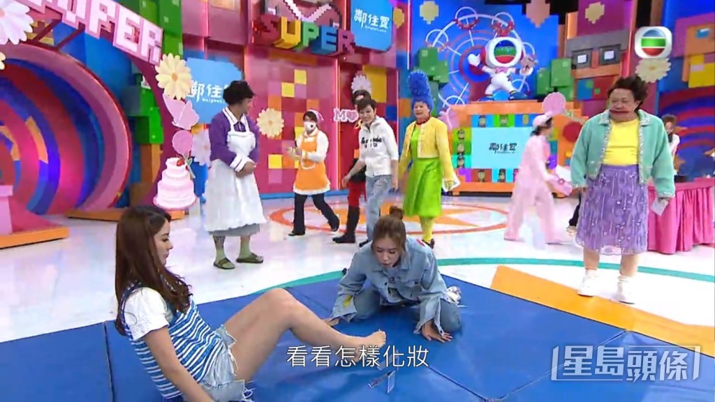 熱褲上陣的陳星妤用腳幫傅嘉莉失手露「黑色底褲」!