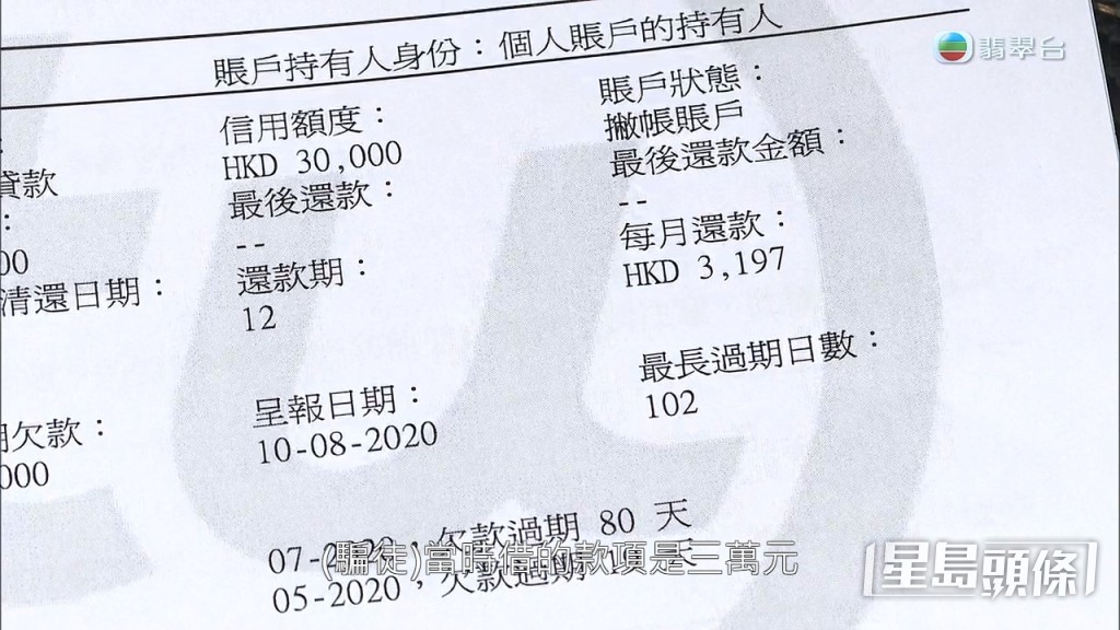 怎料之前收到財務公司追債,指劉先生欠債3萬元。