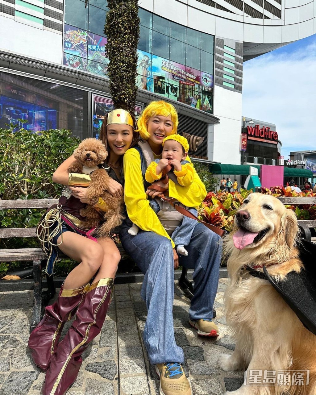 同行還有扮「神奇女俠」（Wonder Woman）的黎紀君。