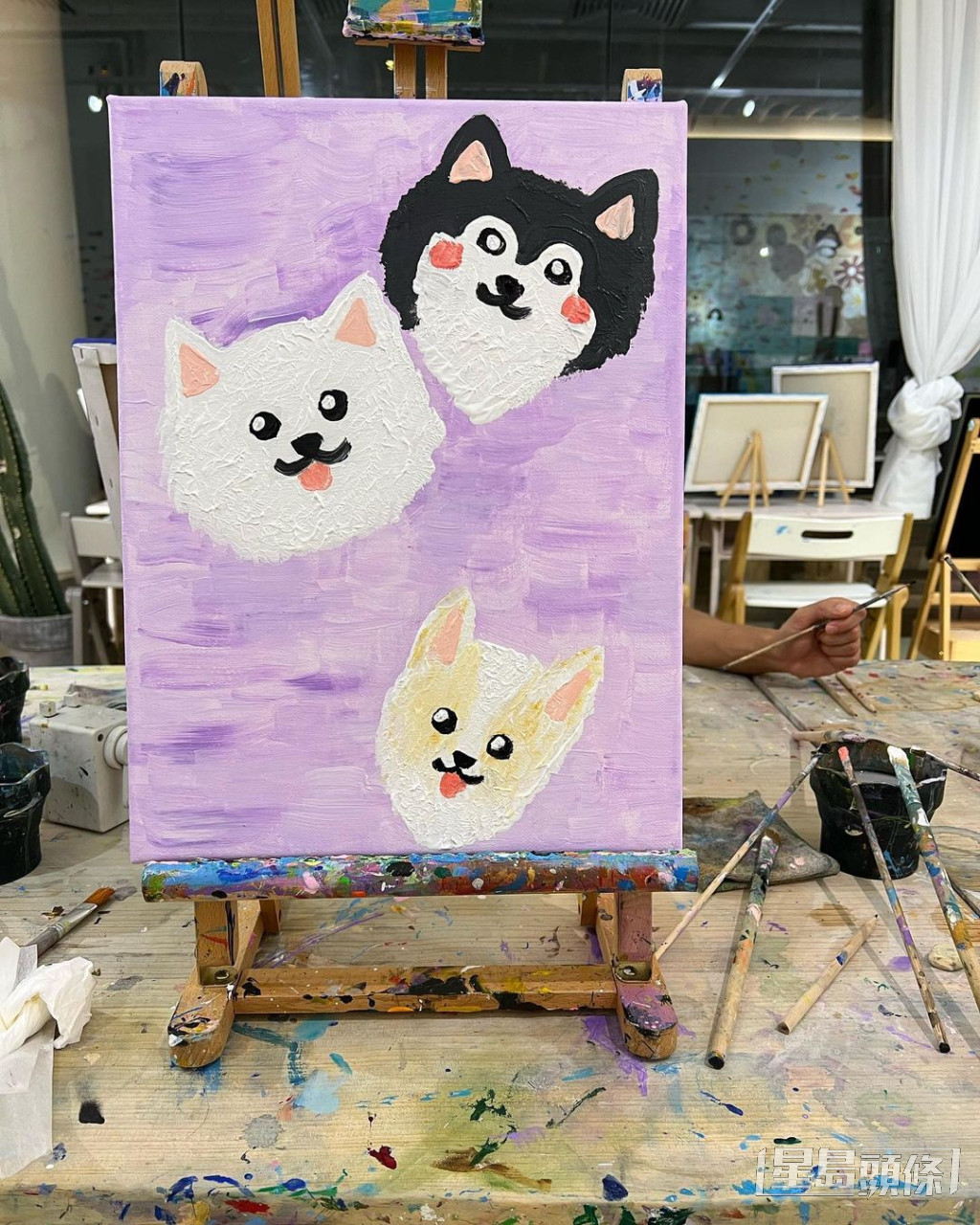 陳瀅都有分享返昨日（21日）畫的狗狗畫作。