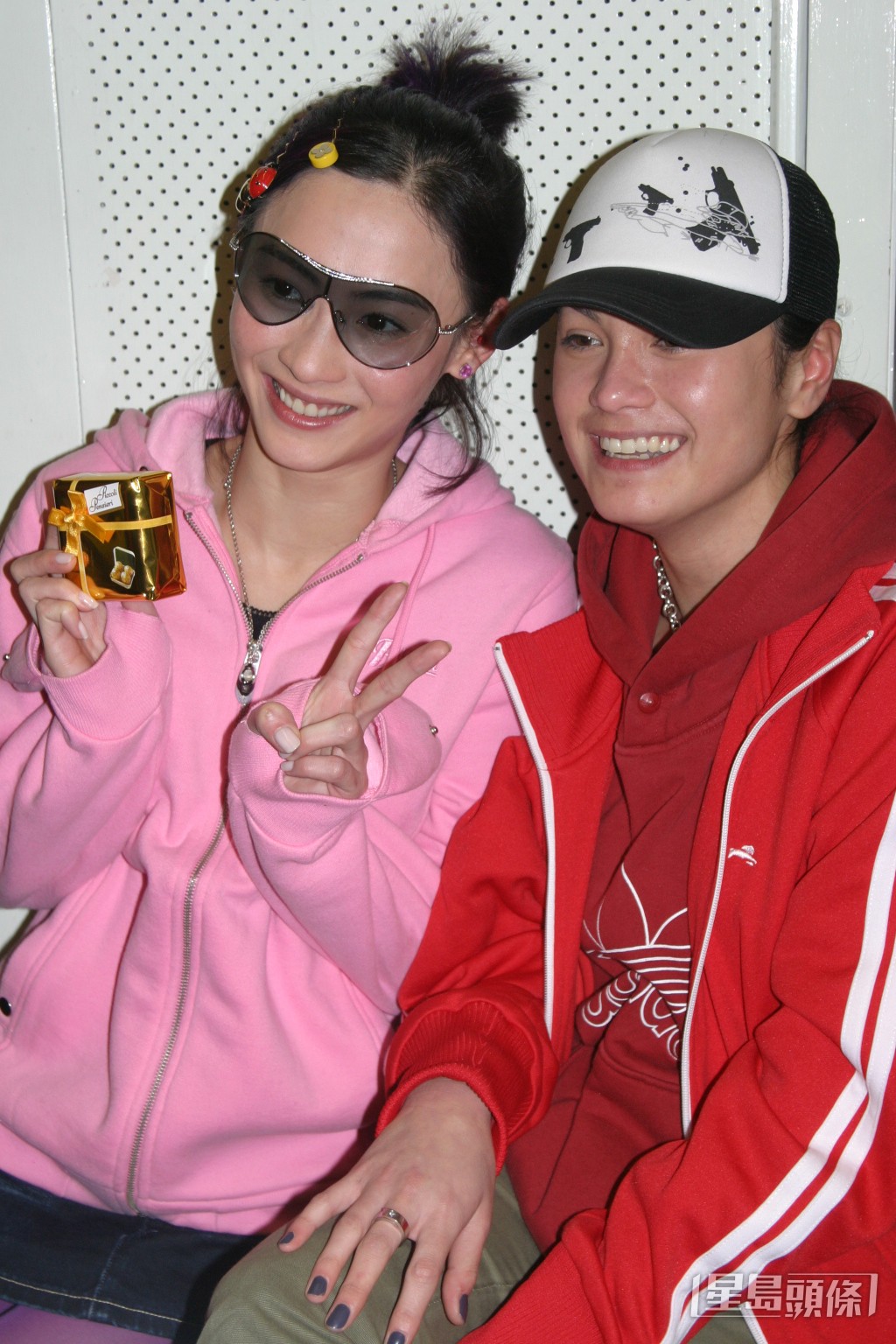 張栢芝與同母異父的家姐戴碧芝(右)自幼感情深厚。