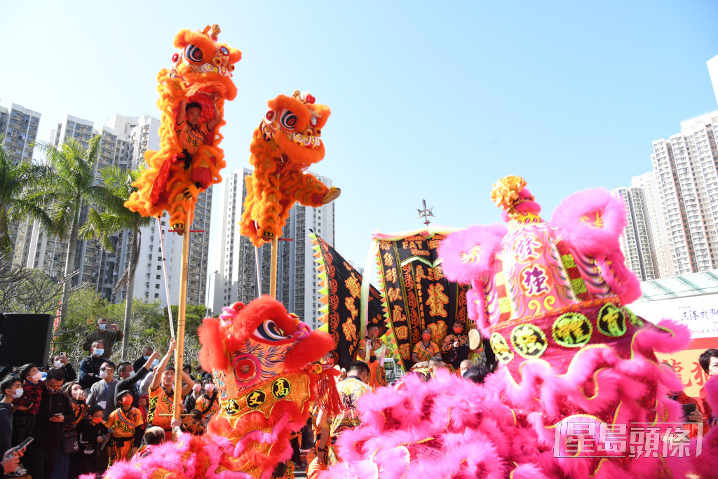 “龙狮耀动贺新春”活动在秀茂坪商场举行。何健勇摄