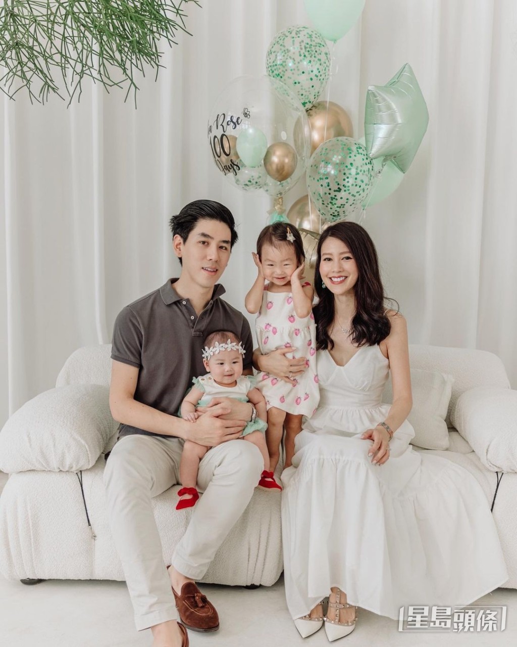 李雪瑩婚後誕下兩個得意囡囡。