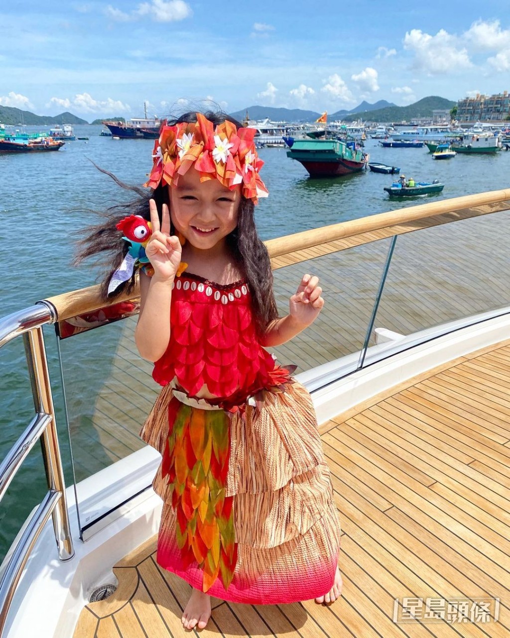 Meghan近日出海迪士尼動畫《魔海奇緣》主角Moana(慕安娜)。