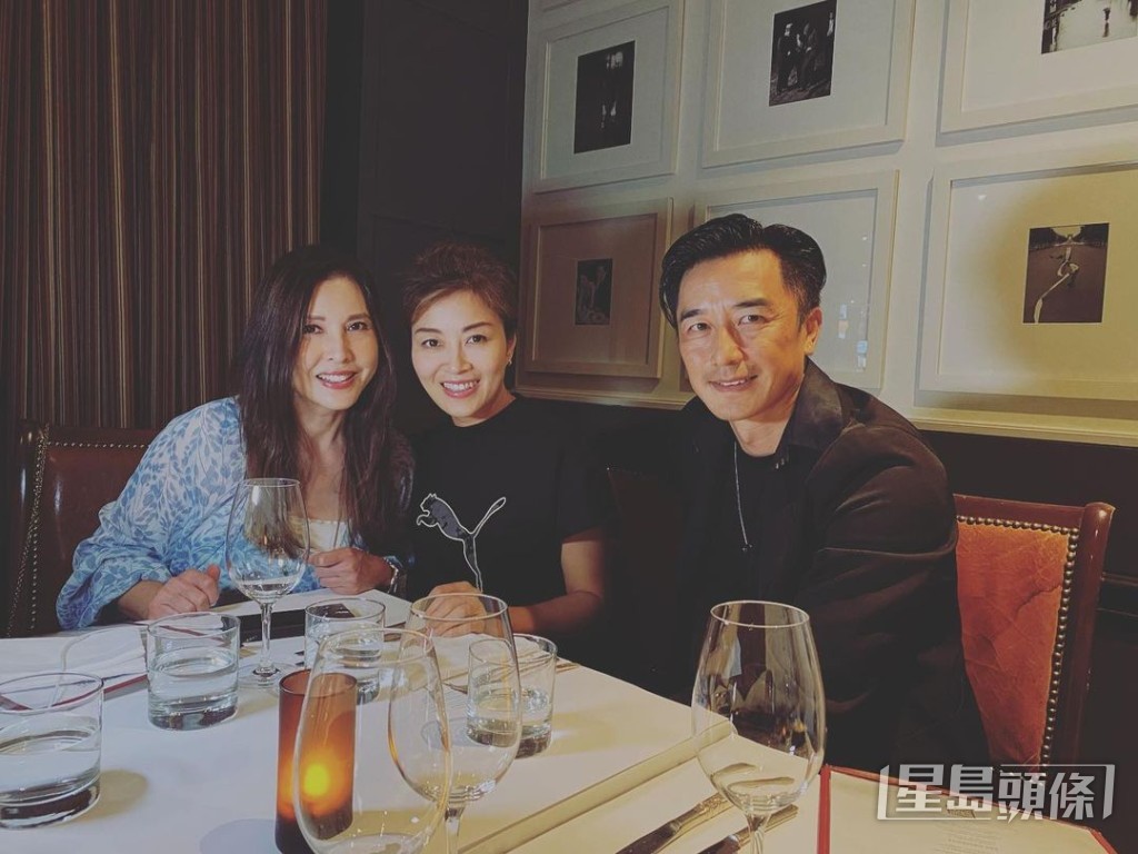 李婉華與黃璦瑤、杜挺豪聚餐。