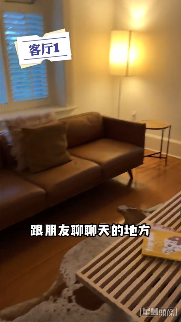 有梳化及地上擺放牛皮地毯。
