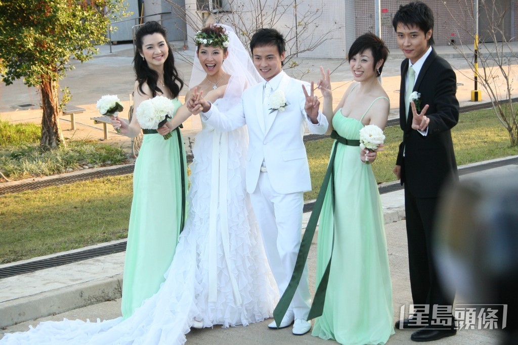 蔡少芬和張晉在2008年結婚，洪欣與張丹峰齊齊出現。