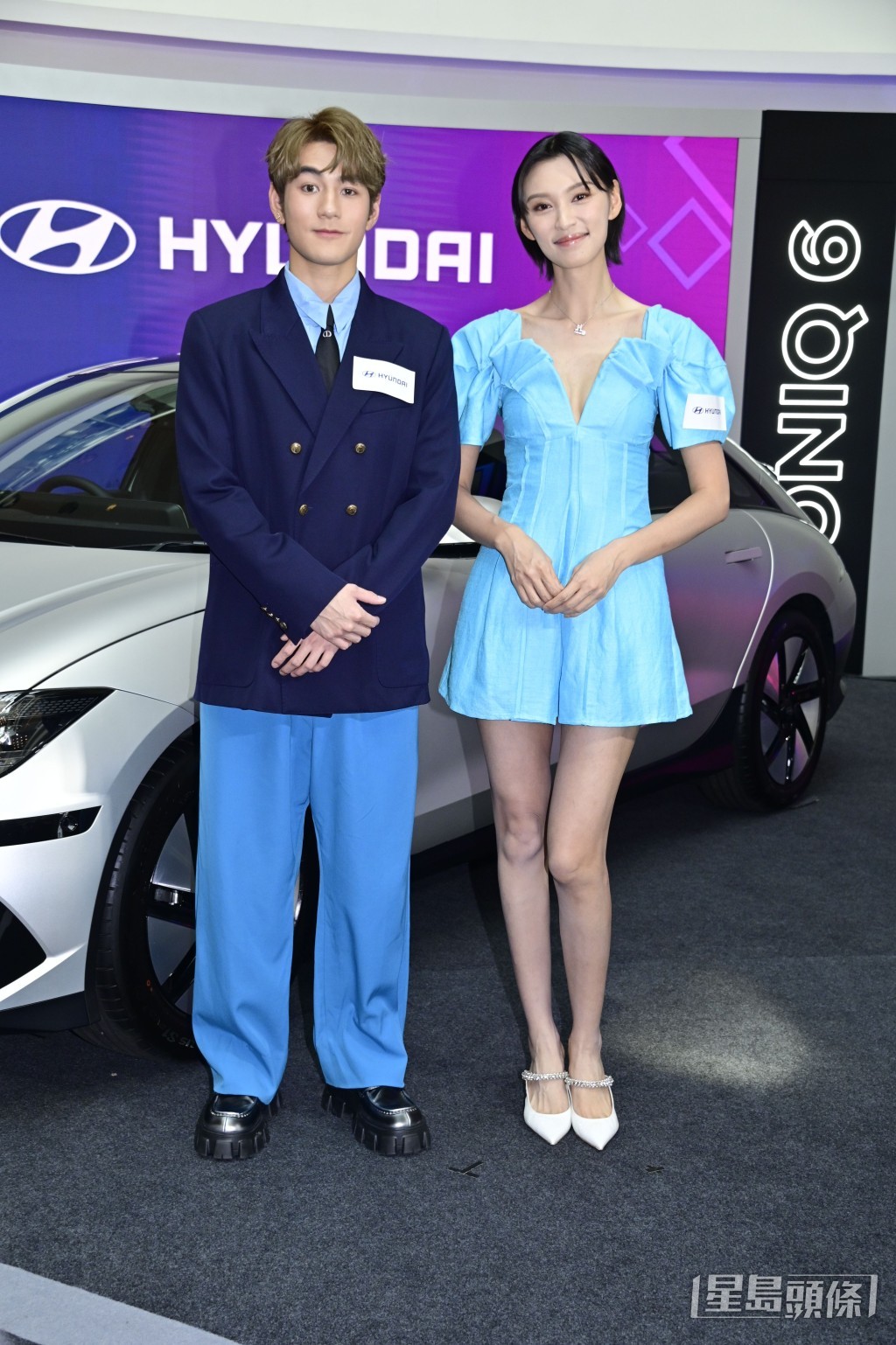 魏浚笙(Jeffrey )与王丹妮(Louise)今日到九龙塘出席汽车品牌活动。