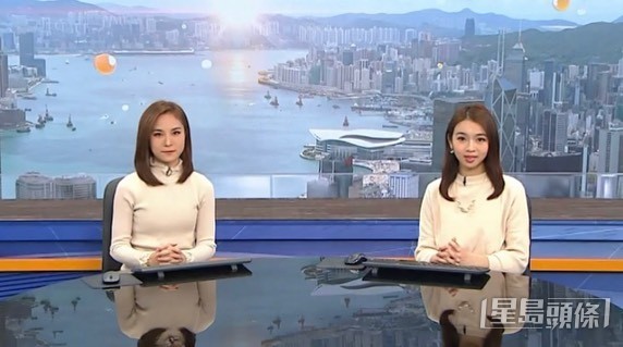 丘靜雯（左）自2016年於now新聞與財經台做主播。