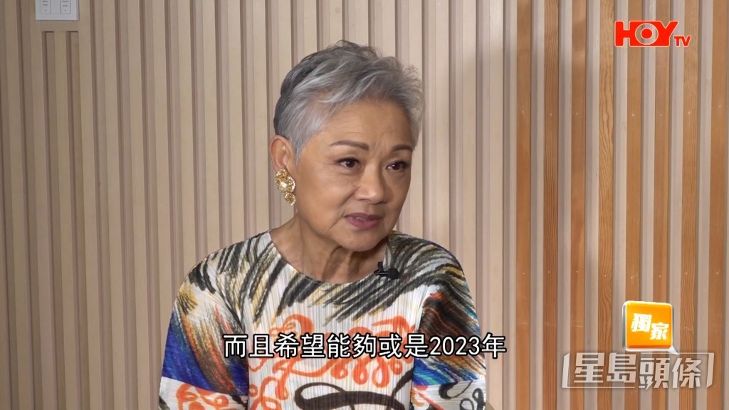 葉麗儀以一頭銀髮示人。