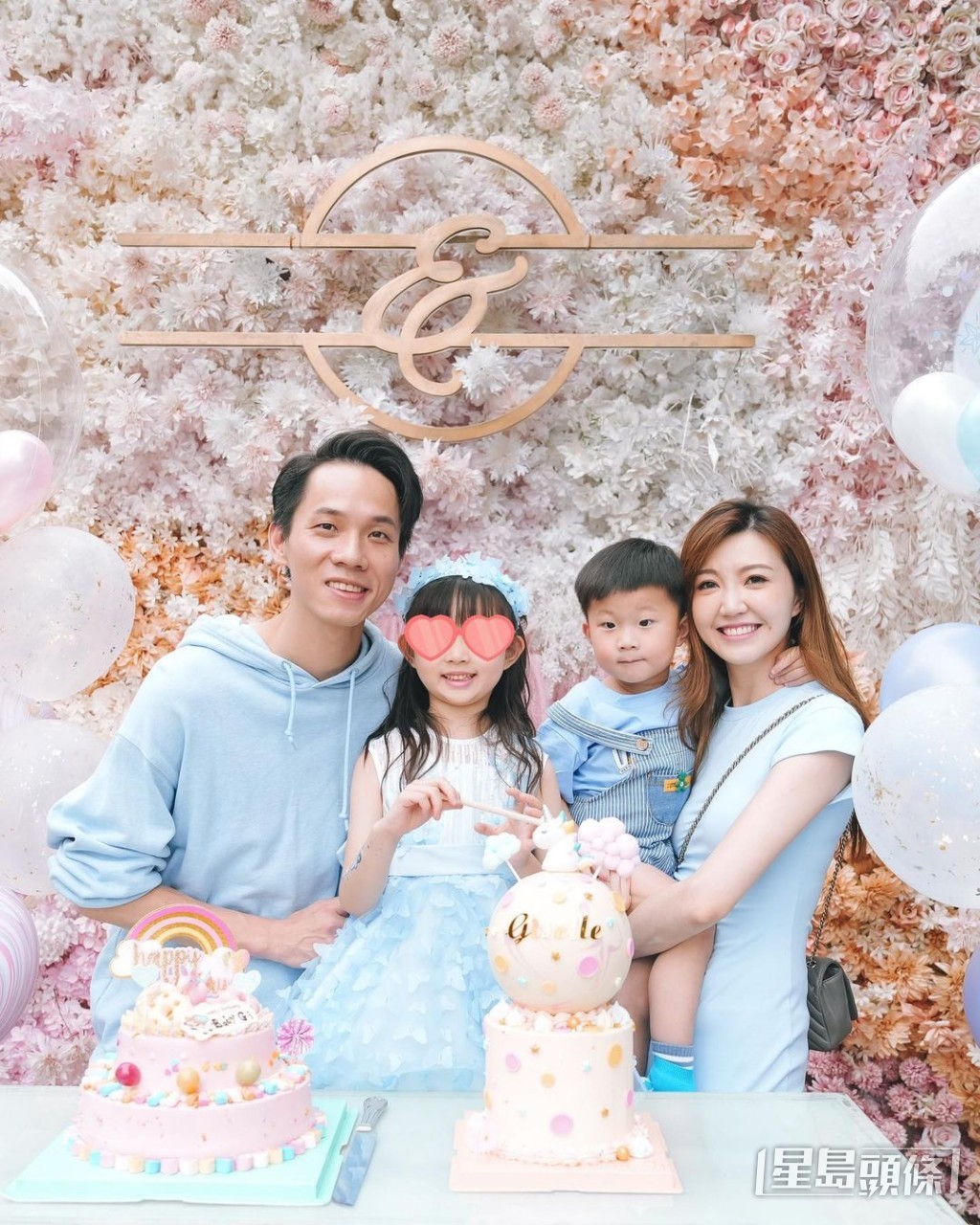 近年經常避免將女兒外表曝光,即使為女兒搞生日會也不例外。 