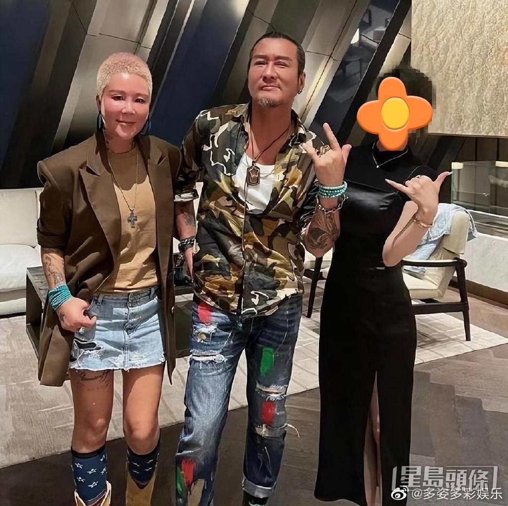 孫興(中)去年被指與平頭女富豪(左)好事近。
