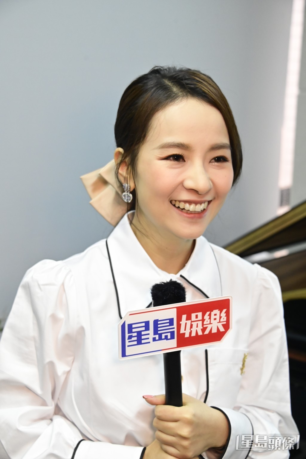 谷婭溦學校開幕，她受訪時表示心情緊張又激動，更興奮到睡不着。