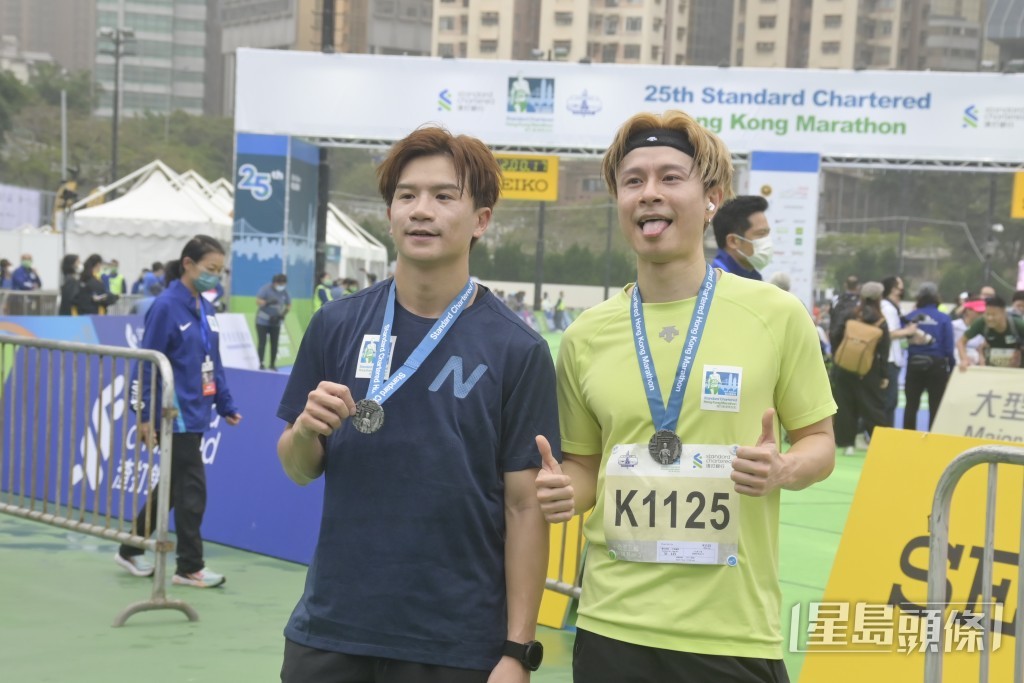 【藝人10公里賽】第3、4名：C AllStar成員梁釗峰、陳健安  成績：56分29秒、57分29秒