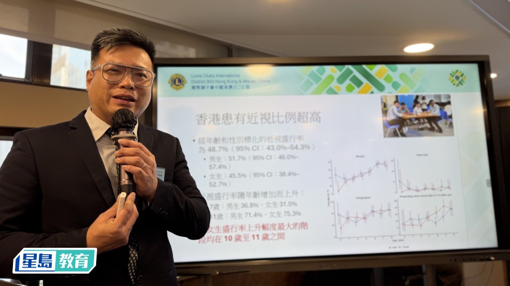陳文彬建議應把1.0作為學童視力健康的目標，加強定期驗眼意識。佘丹薇攝