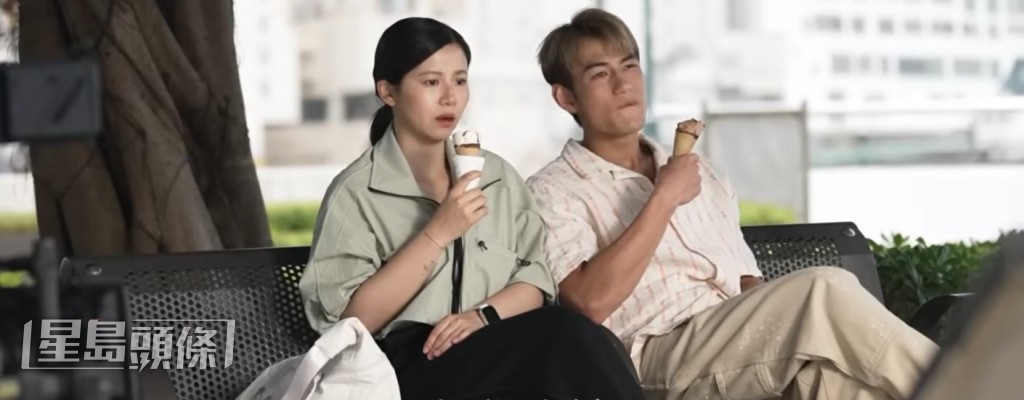 楊偲泳、Jeffrey在柴灣公園拍攝談情戲份。 楊偲泳、Jeffrey在柴灣公園拍攝談情戲份。