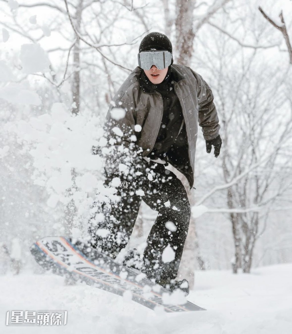 Stanley在IG分享滑雪照片。 Stanley在IG分享滑雪照片。