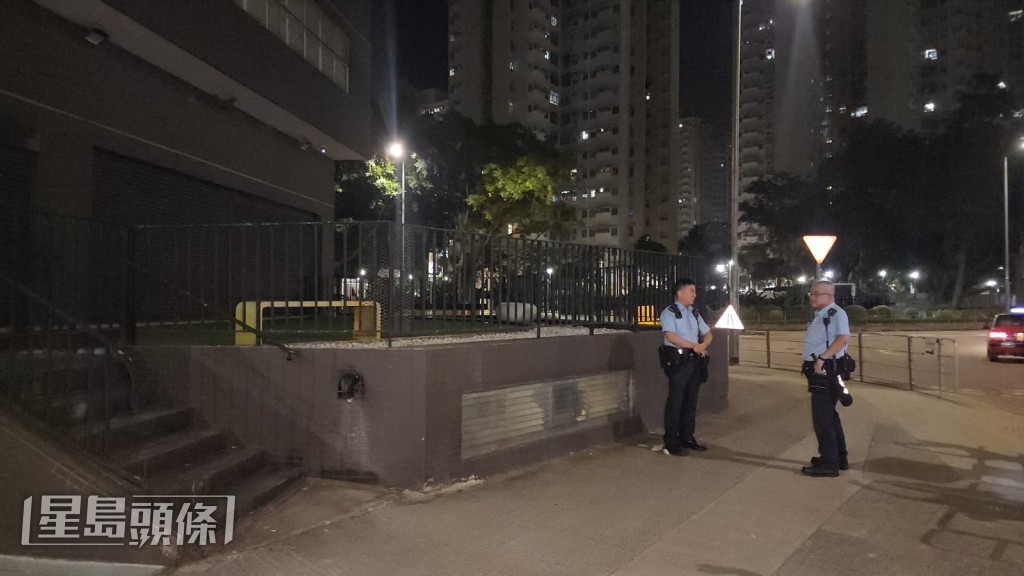 警員到場調查事件。黎志偉攝 警員到場調查事件。黎志偉攝