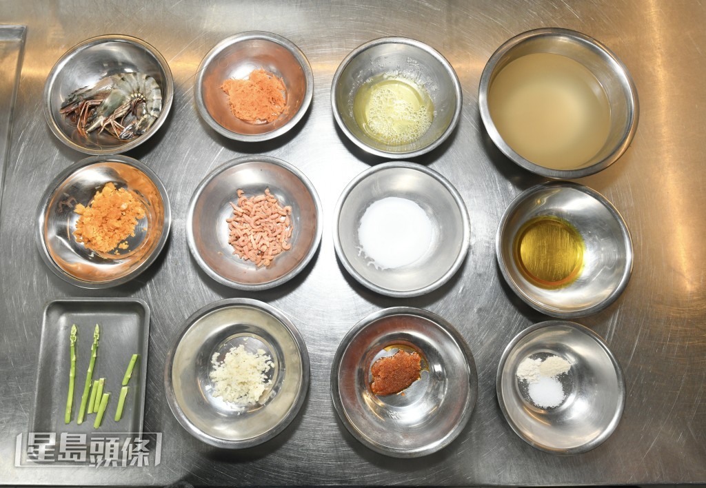 金湯虎蝦玉簪伴三文魚子材料 金湯虎蝦玉簪伴三文魚子材料