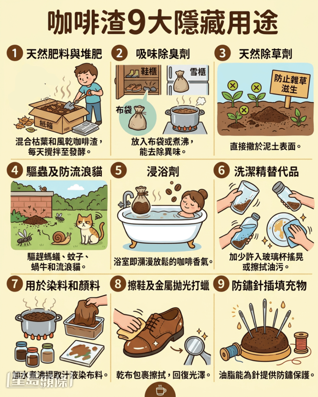咖啡渣9大神奇隱藏用途 咖啡渣9大神奇隱藏用途