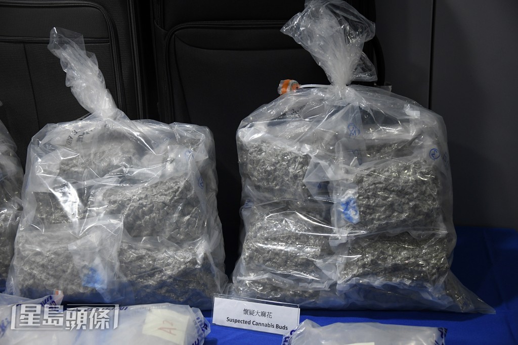 警方展示證物。楊偉亨攝 警方展示證物。楊偉亨攝