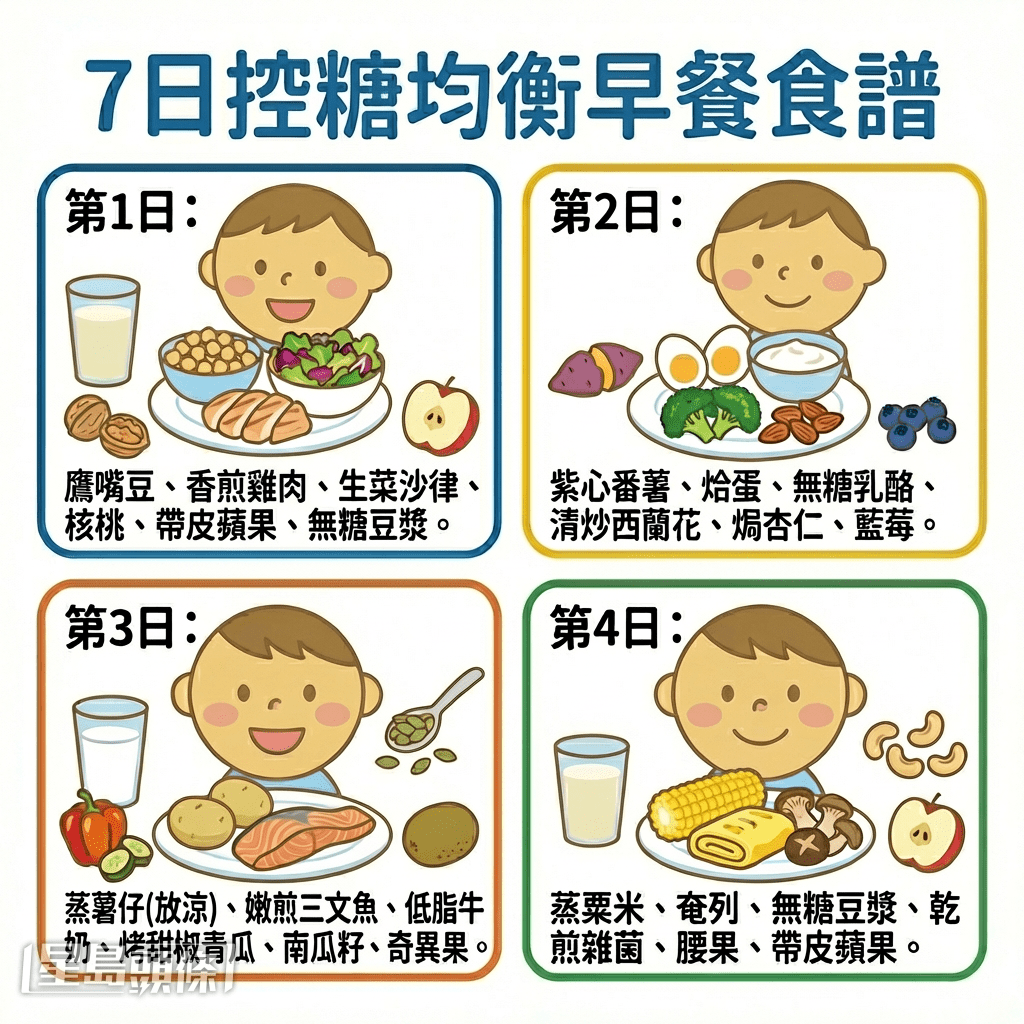 7日控糖均衡早餐食谱