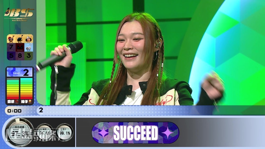 Janees唱得最好是Level2的《祝福》,綜合成績有97.3%。 Janees唱得最好是Level2的《祝福》,綜合成績有97.3%。