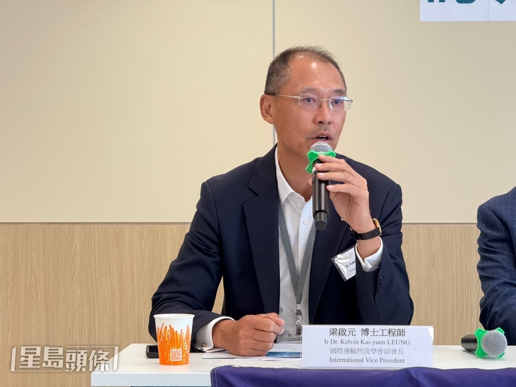 國際運輸物流學會副會長梁啟元。曹露尹攝