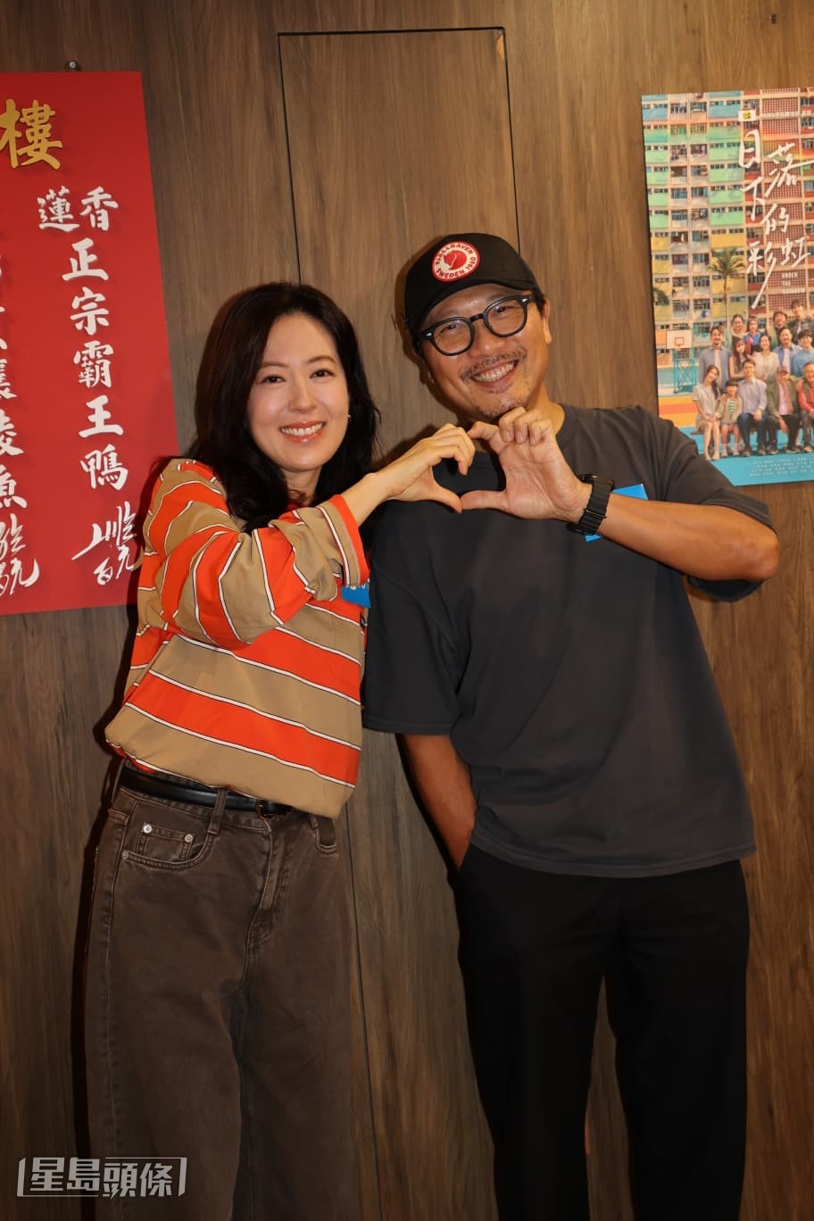 潘燦良和唐詩詠出席ViuTV正熱播的新劇《日落下的彩虹》劇組晚宴聚會。