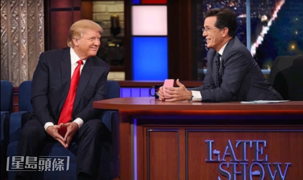 特朗普於11年前亦曾上過《The Late Show》，接受Stephen訪問。（CBS）